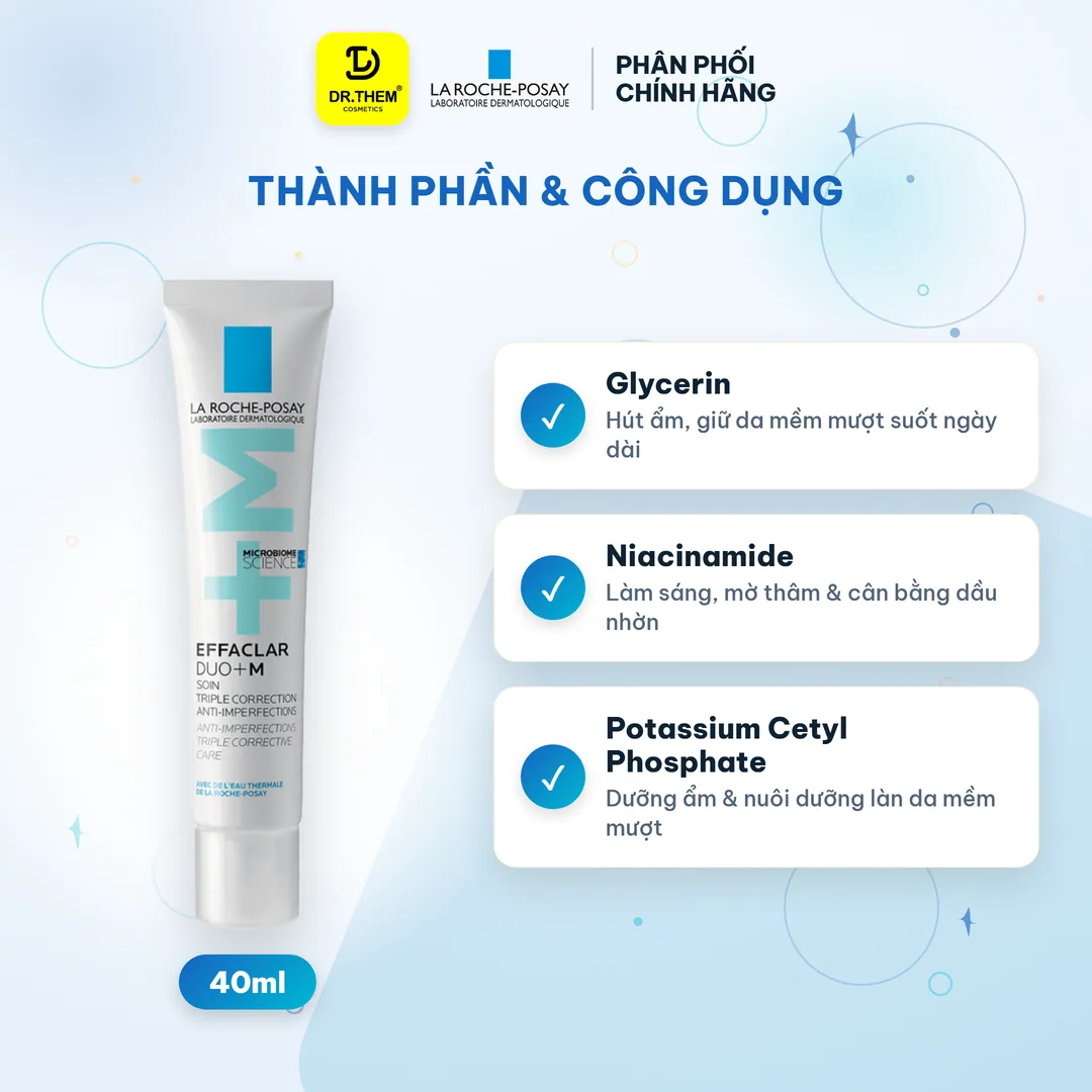 Kem Dưỡng La Roche-Posay Effaclar Duo+ M Hỗ Trợ Giảm Mụn Giảm Thâm Kiềm Dầu Cho Da Dầu Mụn 7.5ml/40ml 8