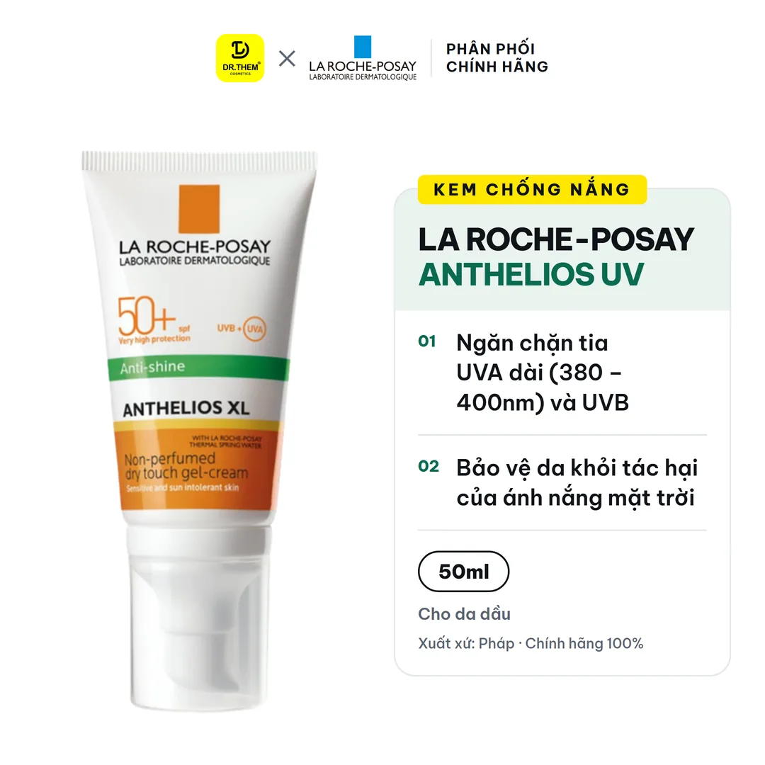 Kem Chống Nắng La Roche-Posay Anthelios UV Mune 400 Oil Control Gel-Cream SPF50+ PA++++ Nâng Tone Kiềm Dầu Cho Da Dầu 50ml