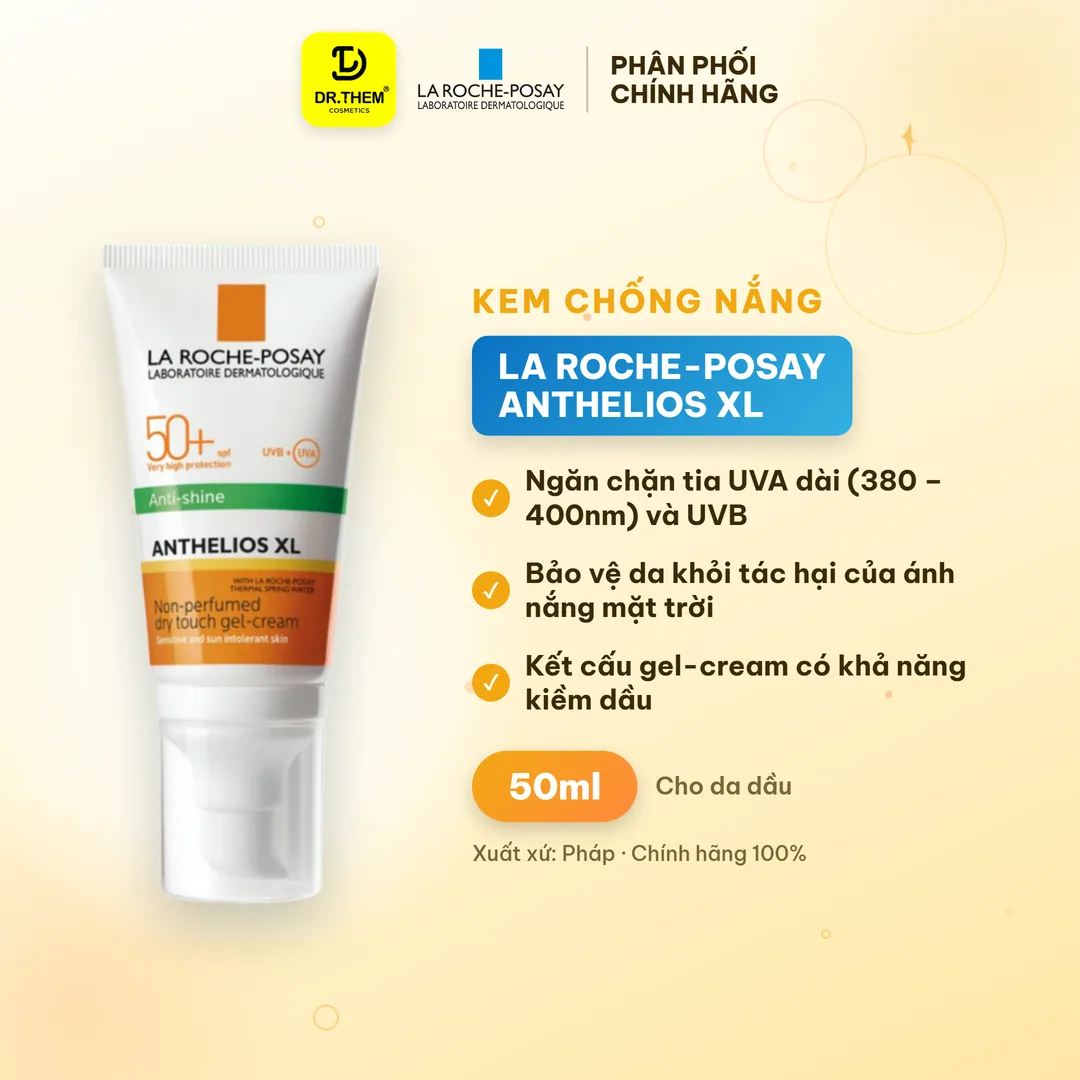 Kem Chống Nắng La Roche-Posay Anthelios UV Mune 400 Oil Control Gel-Cream SPF50+ PA++++ Nâng Tone Kiềm Dầu Cho Da Dầu 50ml