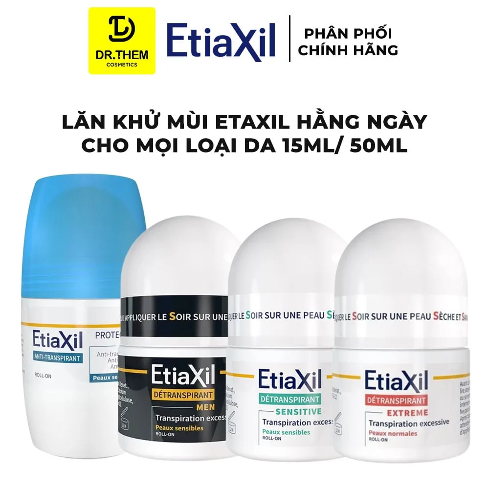 Lăn Khử Mùi Etiaxil Ngăn Mồ Hôi Chuyên Sâu Hiệu Quả 3 Đến 5 Ngày Cho Da Nhạy Cảm Và Da Thường 15ml/50ml
