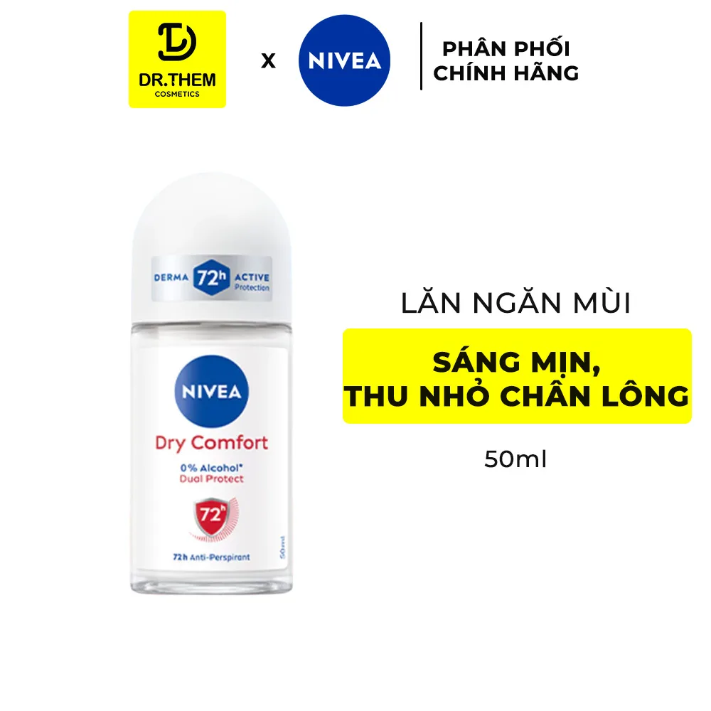 Lăn Khử Mùi Nivea Extra Bright Smooth Và Dry Comfort Ngăn Mồ Hôi 72 Giờ Dưỡng Sáng Vùng Da Dưới Cánh Tay 50ml 5