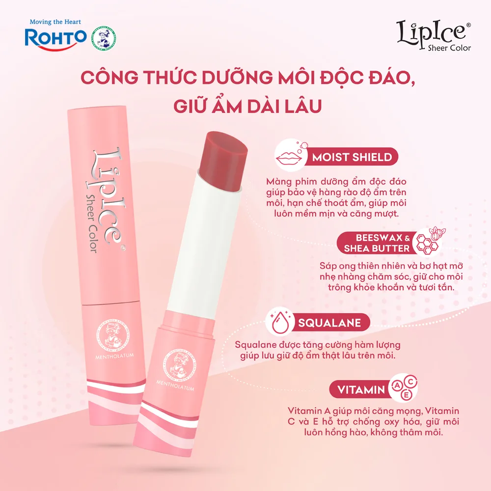 Son Dưỡng Môi Có Màu LipIce Sheer Color Sandy Pink Hồng Đất 2,4g – Giữ Ẩm Dài Lâu, Hiệu Chỉnh Sắc Môi Tự Nhiên 3