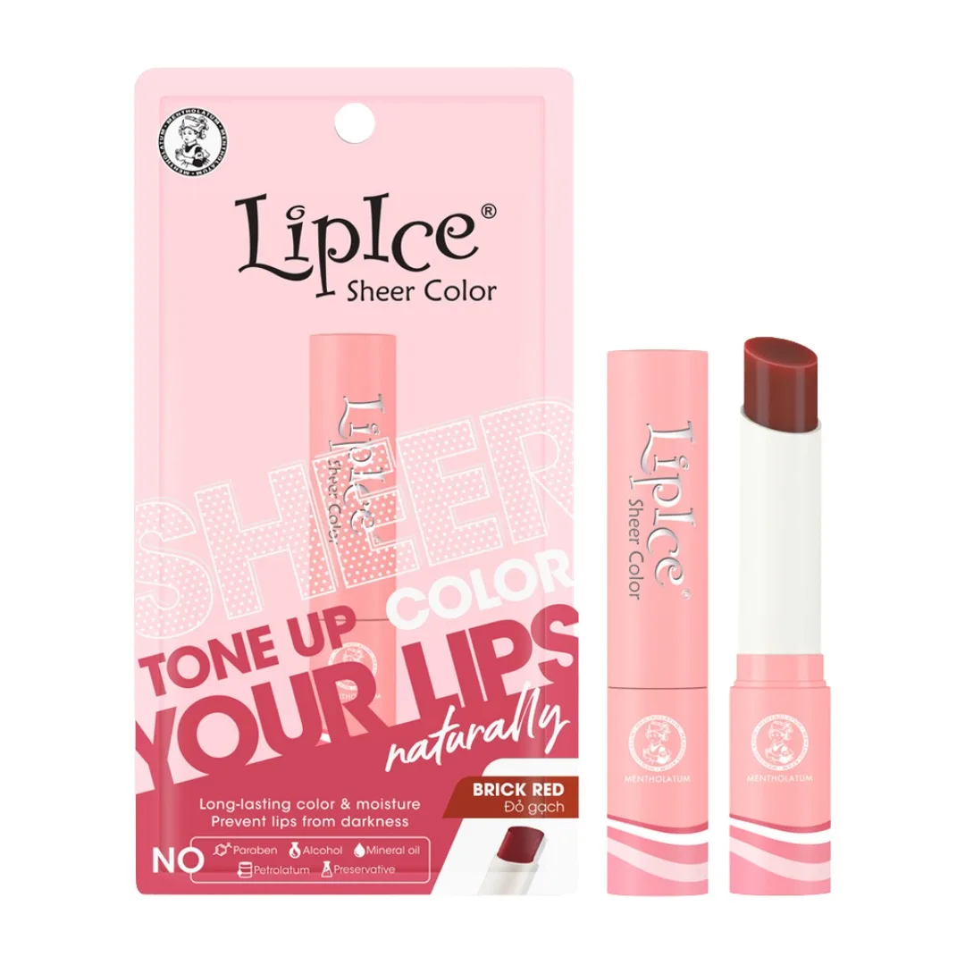 Son Dưỡng Môi Có Màu LipIce Sheer Color Brick Red Đỏ Gạch 2,4g – Giữ Ẩm Dài Lâu, Hiệu Chỉnh Sắc Môi Tự Nhiên 4