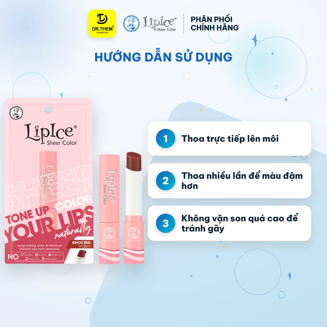 Son Dưỡng Môi Có Màu LipIce Sheer Color Brick Red Đỏ Gạch 2,4g – Giữ Ẩm Dài Lâu, Hiệu Chỉnh Sắc Môi Tự Nhiên 6