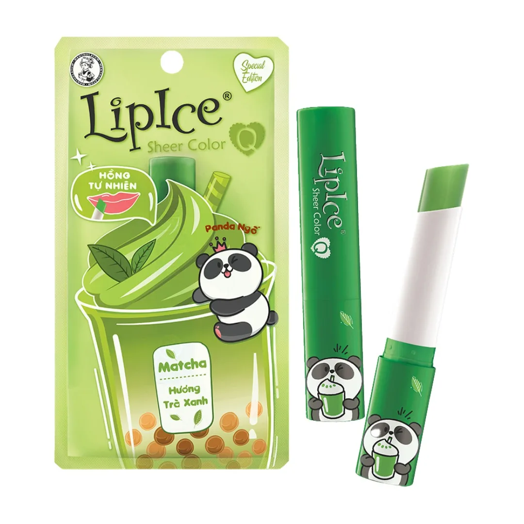 Son Dưỡng Môi Có Màu LipIce Sheer Color Q Matcha 2,4g Hương Trà Xanh – Son Xanh Lên Môi Hồng Tự Nhiên – ảnh 3