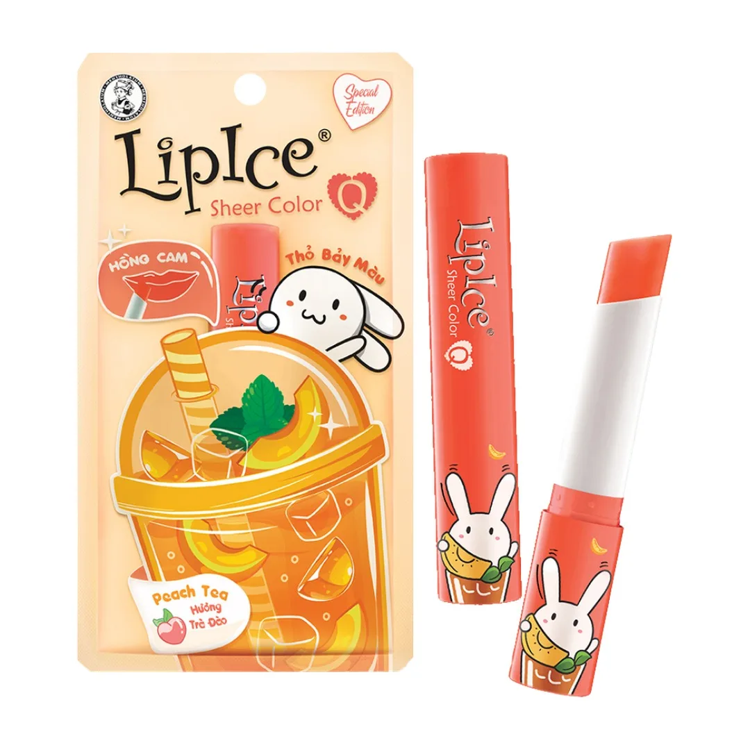 Son Dưỡng Môi Có Màu LipIce Sheer Color Q Thỏ Bảy Màu 2,4g Hương Trà Đào Peach Tea – Sắc Hồng Cam Tự Nhiên 4