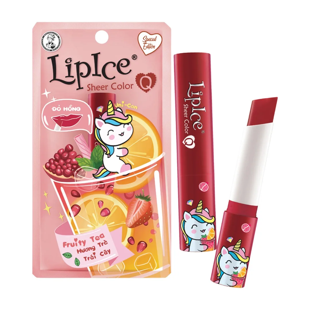 Son Dưỡng Môi Có Màu LipIce Sheer Color Q Fruity Tea 2,4g Hương Trà Trái Cây – Sắc Đỏ Hồng Ngọt Ngào – ảnh 3