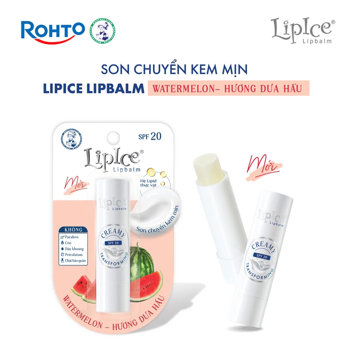 Son Dưỡng Môi LipIce Watermelon Hương Dưa Hấu SPF20 3,3g – Son Chuyển Kem Mịn, Mềm Môi Ẩm Mượt 3
