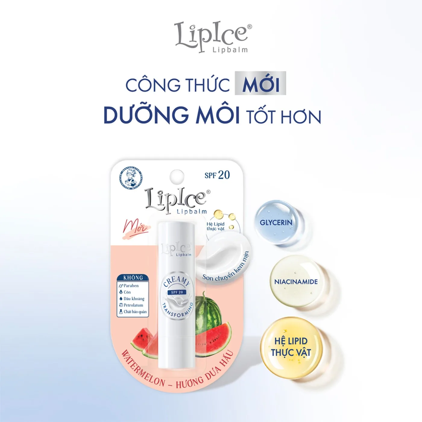 Son Dưỡng Môi LipIce Watermelon Hương Dưa Hấu SPF20 3,3g – Son Chuyển Kem Mịn, Mềm Môi Ẩm Mượt 4