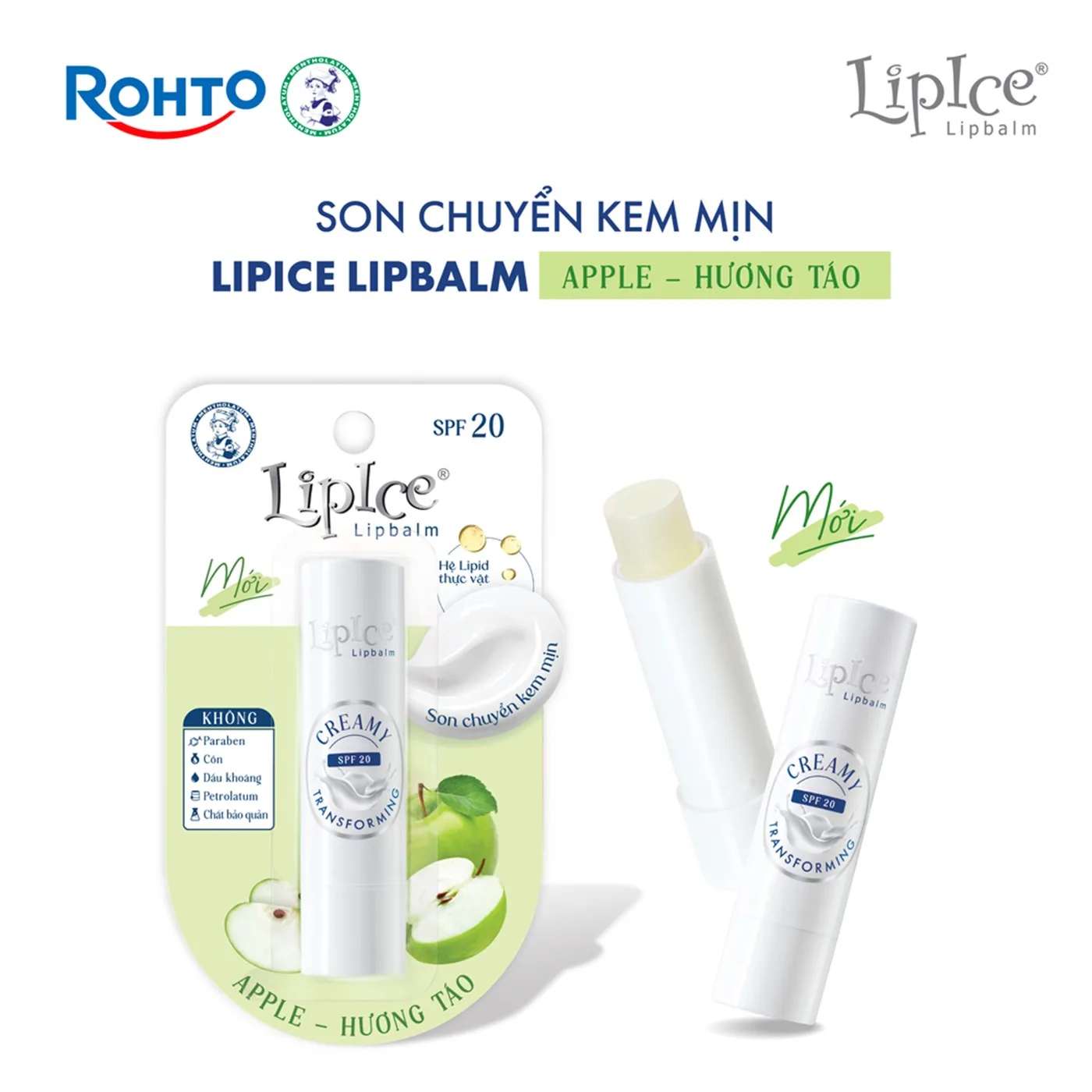 Son Dưỡng Môi LipIce Apple Hương Táo SPF20 3,3g – Son Chuyển Kem Mịn, Mềm Môi Ẩm Mượt 2