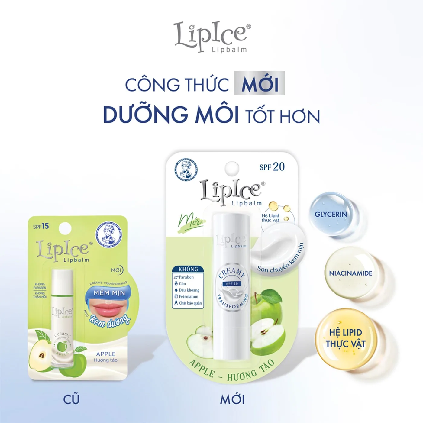 Son Dưỡng Môi LipIce Apple Hương Táo SPF20 3,3g – Son Chuyển Kem Mịn, Mềm Môi Ẩm Mượt 6
