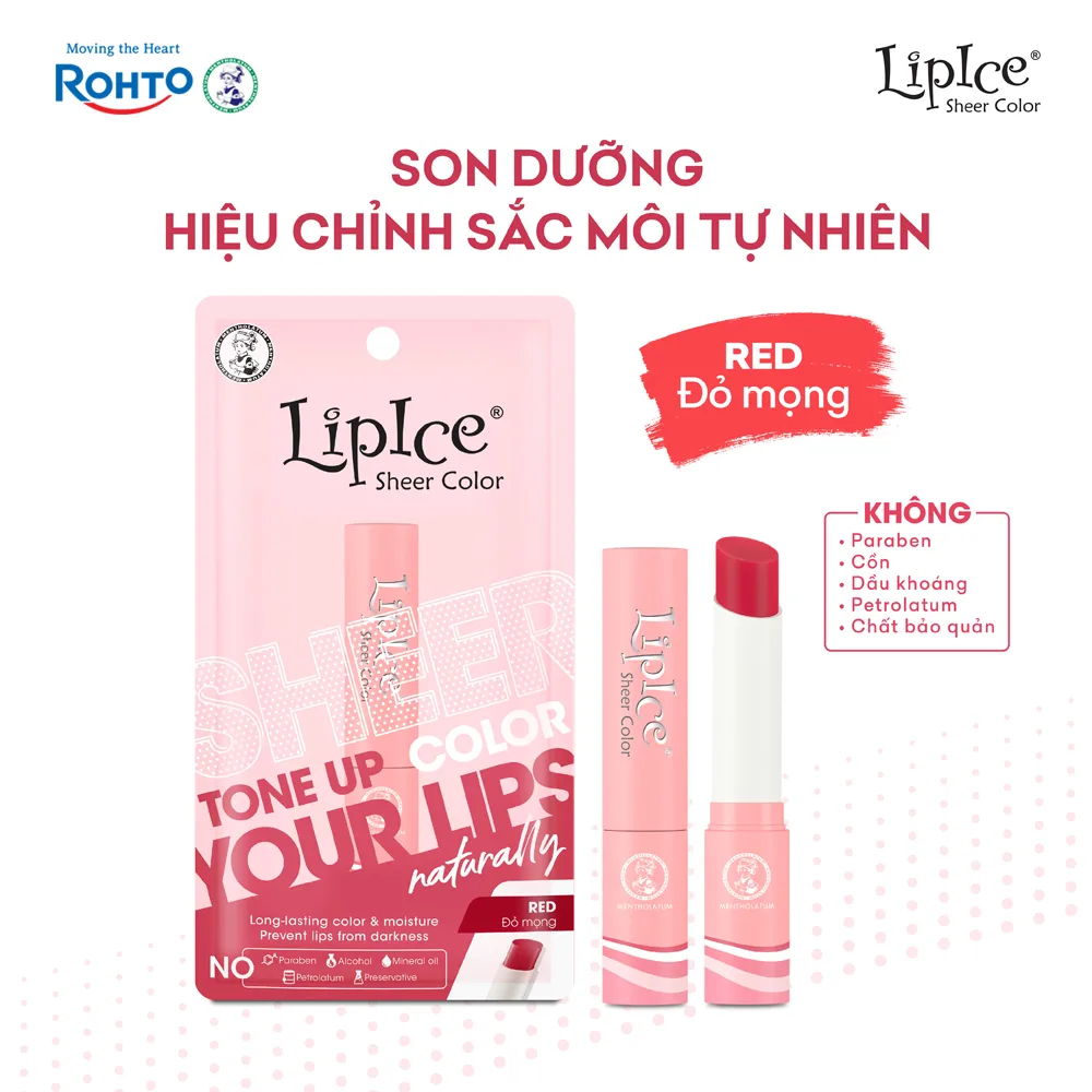 Son Dưỡng Môi Có Màu LipIce Sheer Color Red Đỏ Mọng 2,4g – Giữ Ẩm Dài Lâu, Hiệu Chỉnh Sắc Môi Tự Nhiên 2