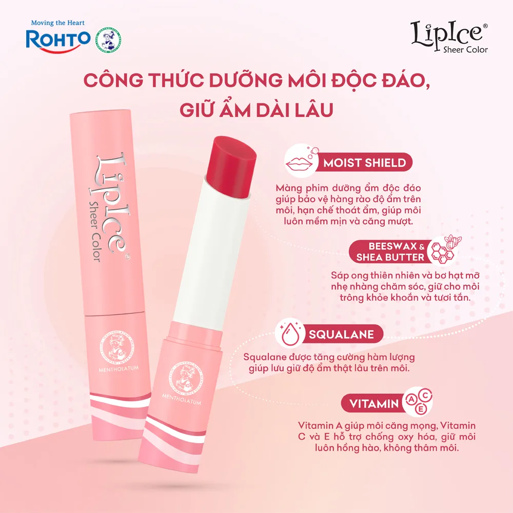 Son Dưỡng Môi Có Màu LipIce Sheer Color Red Đỏ Mọng 2,4g – Giữ Ẩm Dài Lâu, Hiệu Chỉnh Sắc Môi Tự Nhiên 3