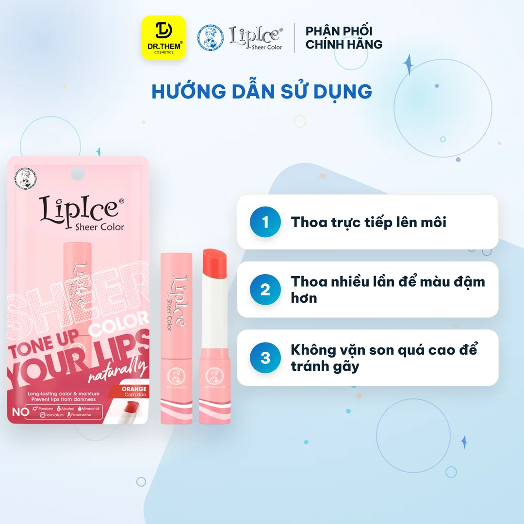 Son Dưỡng Môi Có Màu LipIce Sheer Color Orange Cam Đào 2,4g – Giữ Ẩm Dài Lâu, Hiệu Chỉnh Sắc Môi Tự Nhiên 6