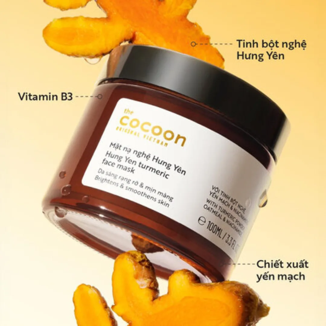Mặt Nạ Nghệ Hưng Yên Cocoon Turmeric Mask Dưỡng Sáng Đều Màu Da Mịn Màng Rạng Rỡ Cho Mọi Loại Da 30ml 3