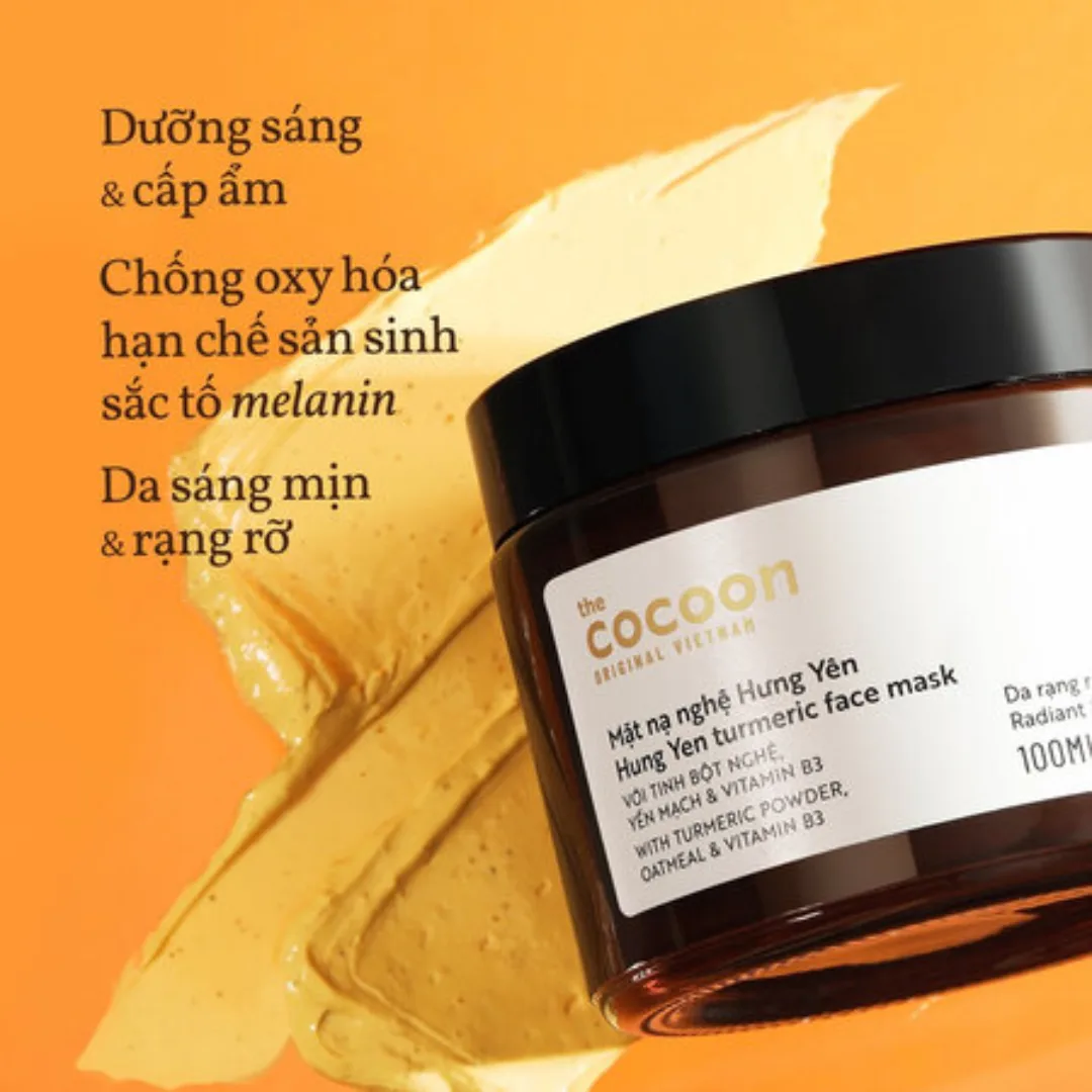 Mặt Nạ Nghệ Hưng Yên Cocoon Turmeric Mask Dưỡng Sáng Đều Màu Da Mịn Màng Rạng Rỡ Cho Mọi Loại Da 30ml 4
