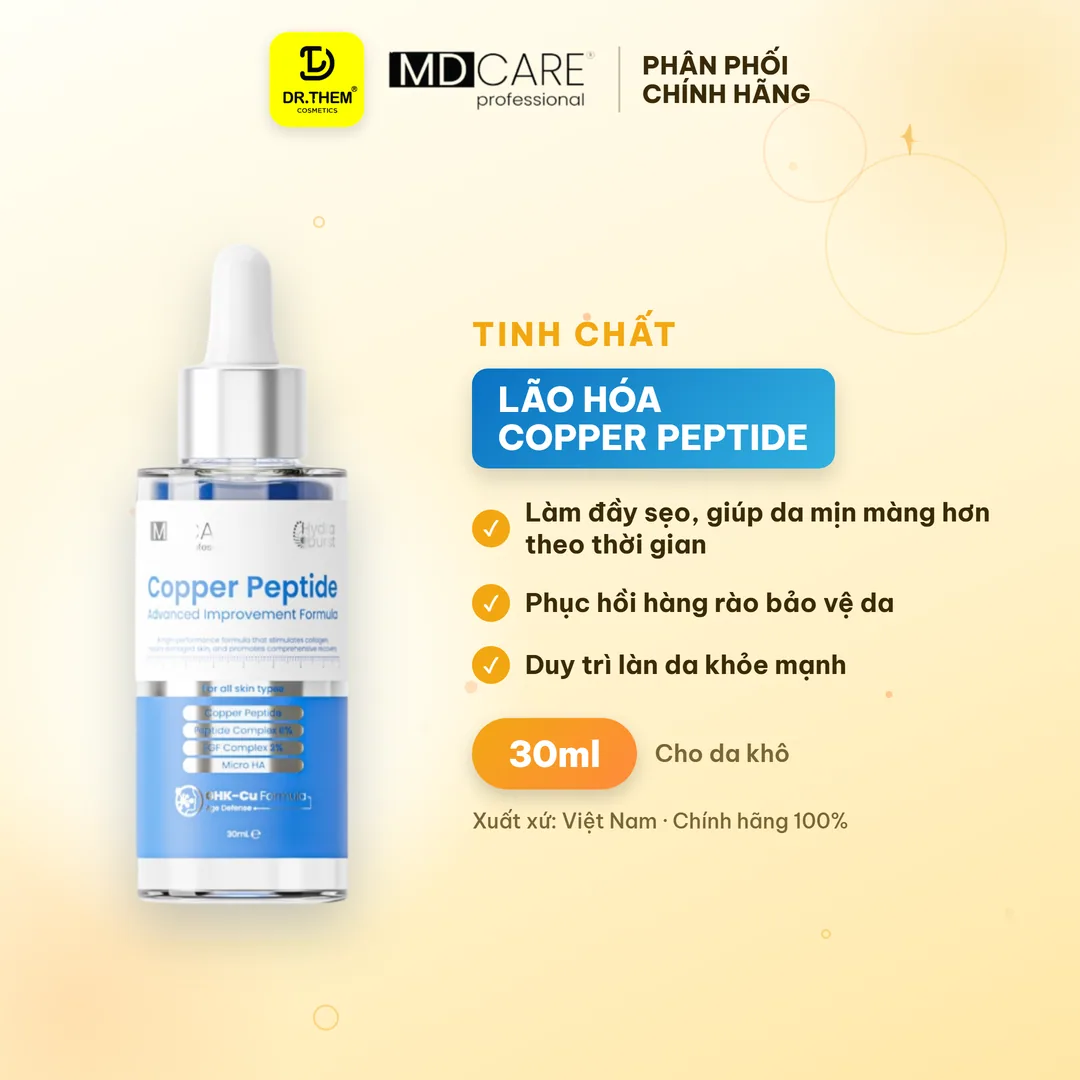 Tinh Chất Phục Hồi MD CARE Copper Peptide Serum Hỗ Trợ Tăng Sinh Collagen Làm Đầy Sẹo Chống Lão Hóa 30ml