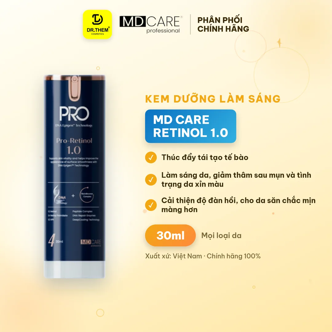 Kem Dưỡng Đêm MD Care Pro Retinol Hỗ Trợ Làm Sáng Da Cải Thiện Nếp Nhăn Và Dấu Hiệu Lão Hóa 30ml 3