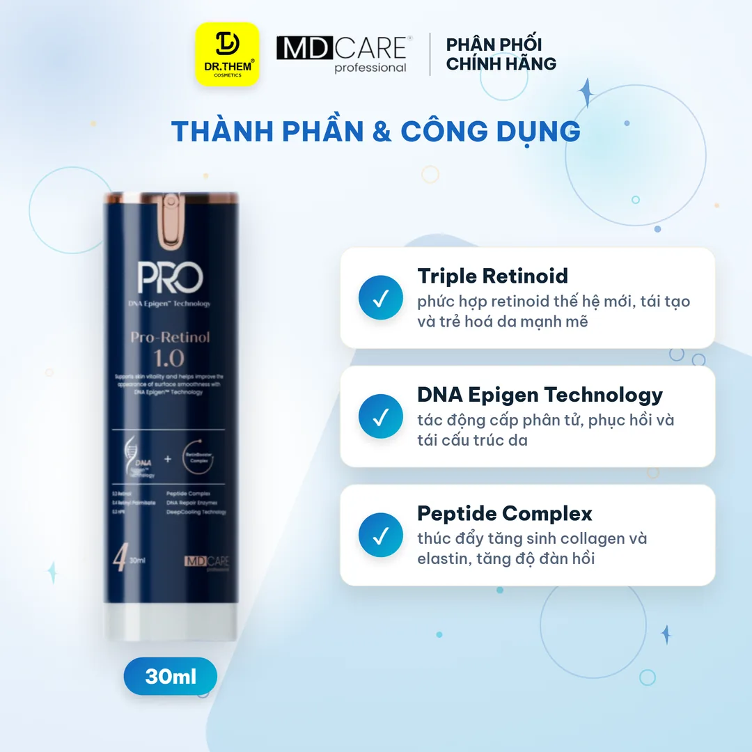 Kem Dưỡng Làm Sáng MD CARE PRO-RETINOL Trẻ Hoá Và Cải Thiện Nếp Nhăn 30ml - Dr Thêm 2