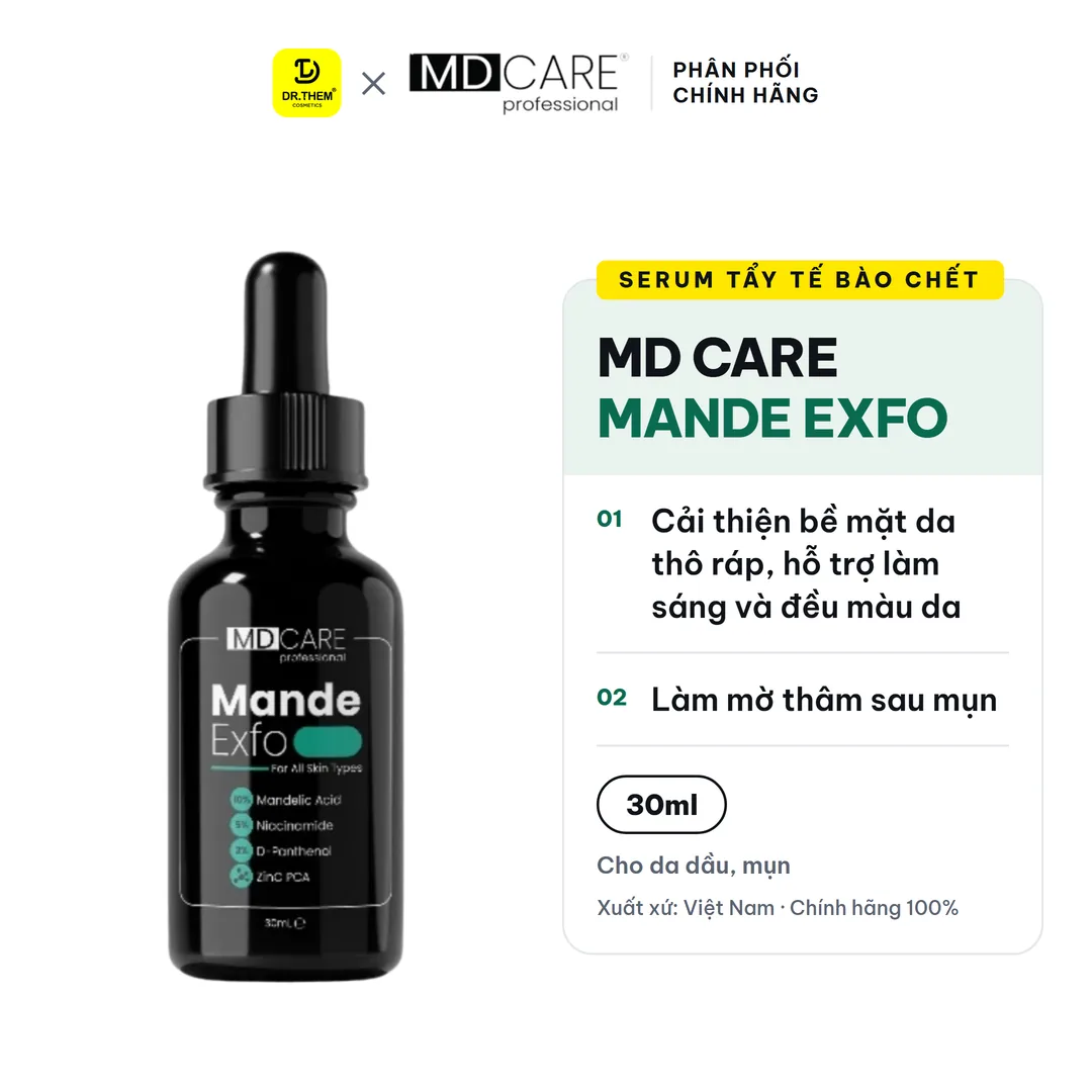 Serum Tẩy Tế Bào Chết Căng Bóng, Cấp Ẩm Và Làm Sáng Da MD Care Mande Exfo 30ml