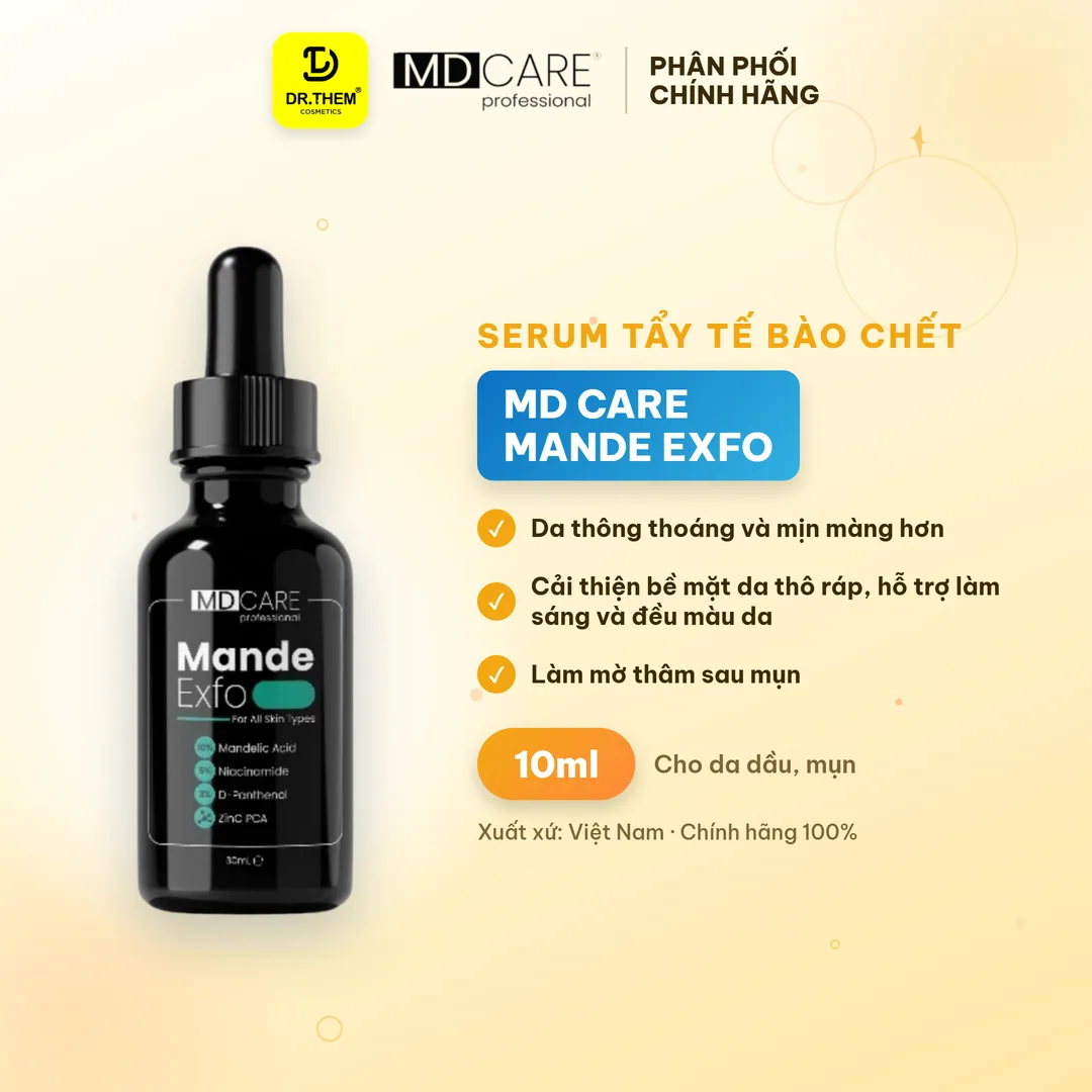 Serum Tẩy Tế Bào Chết Căng Bóng, Cấp Ẩm Và Làm Sáng Da MD Care Mande Exfo 30ml