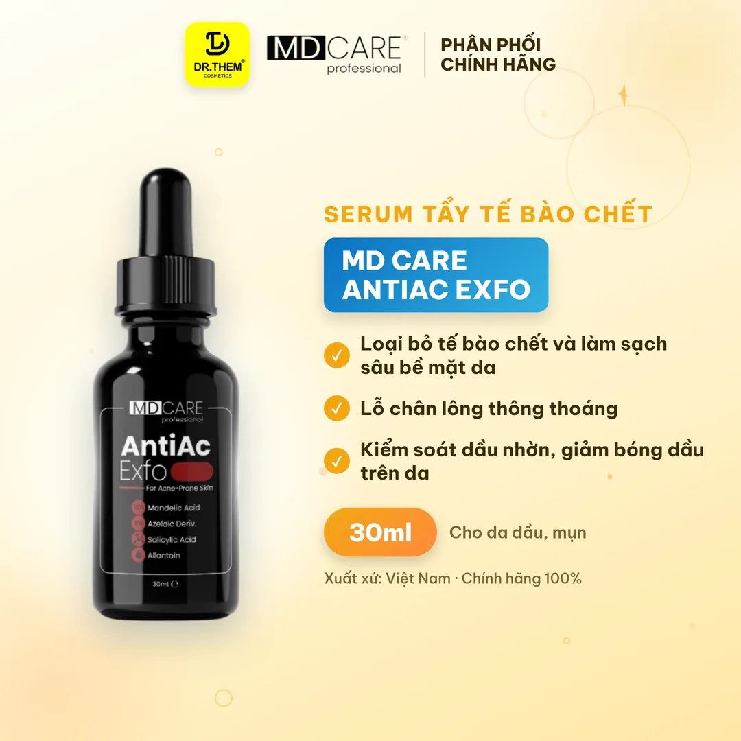 Serum Tẩy Tế Bào Chết Kiểm Soát Mụn, làm dịu Và Giảm Tiết Dầu MD CARE AntiAc Exfo