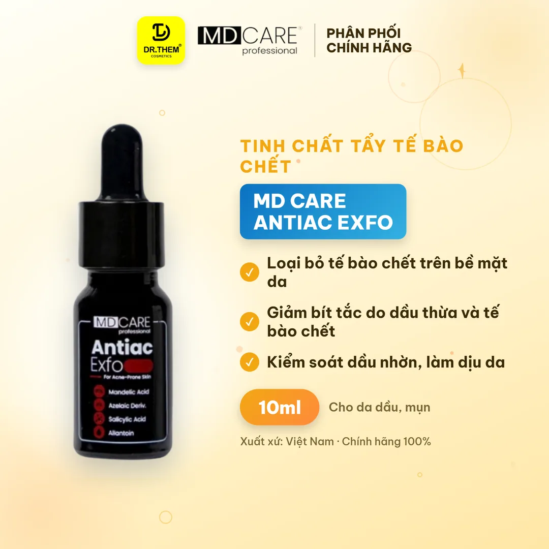 Tinh Chất Tẩy Tế Bào Chết MD CARE AntiAc Exfo Hỗ Trợ Giảm Mụn Kiềm Dầu Làm Dịu Da Cho Da Dầu Mụn 10ml