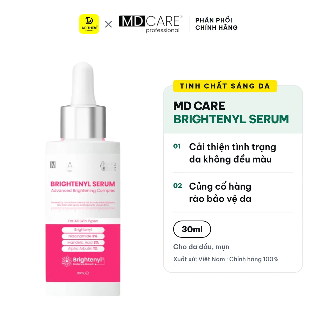 Tinh Chất Sáng Da MD CARE Brightenyl Serum Hỗ Trợ Làm Mờ Thâm Đều Màu Da Cho Da Xỉn Màu 30ml