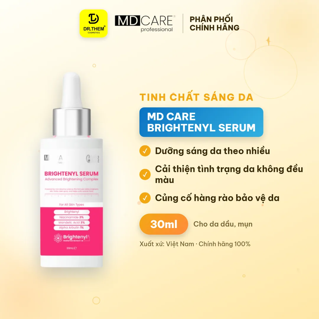 Tinh Chất Sáng Da MD CARE Brightenyl Serum Hỗ Trợ Làm Mờ Thâm Đều Màu Da Cho Da Xỉn Màu 30ml