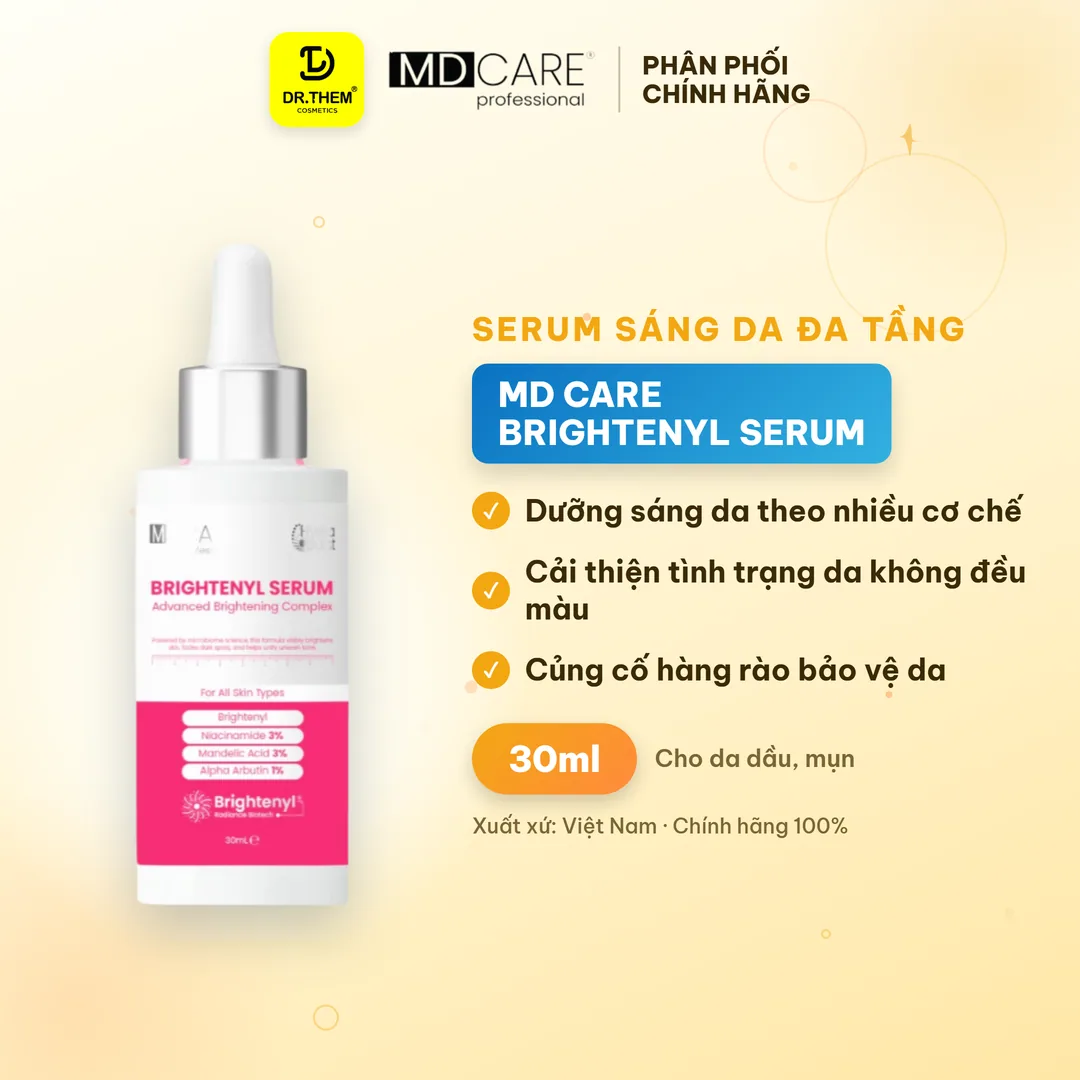 Tinh Chất Sáng Da MD CARE Brightenyl Serum Hỗ Trợ Làm Mờ Thâm Đều Màu Da Cho Da Xỉn Màu 30ml