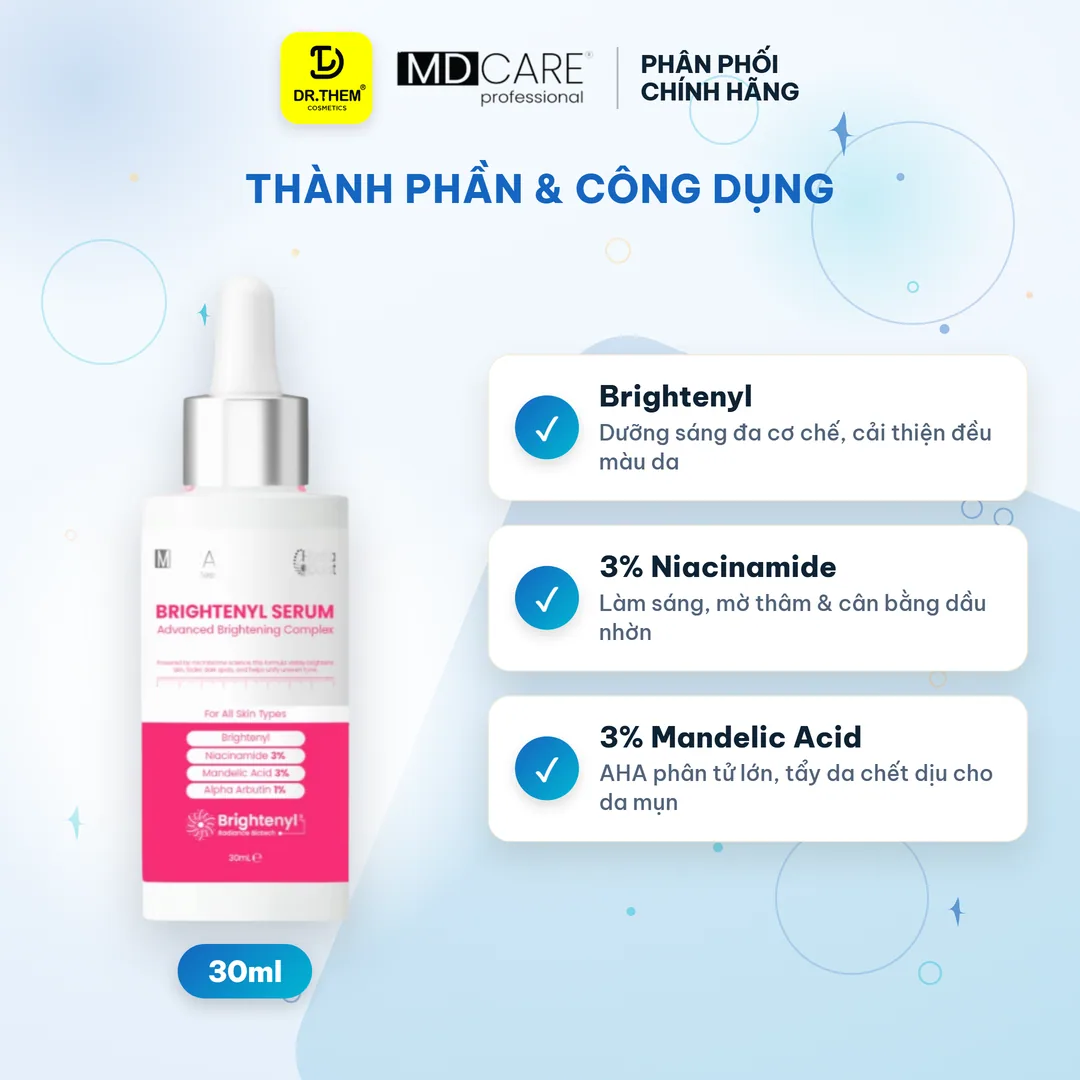 Tinh Chất Sáng Da MD CARE Brightenyl Serum Hỗ Trợ Làm Mờ Thâm Đều Màu Da Cho Da Xỉn Màu 30ml 5