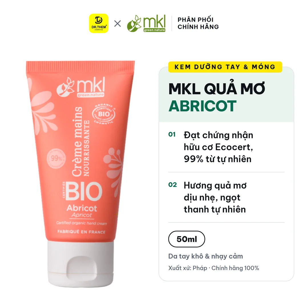 Kem Dưỡng Tay Và Móng Hữu Cơ MKL Green Nature Ecocert Hương Quả Mơ (Abricot) 50ml