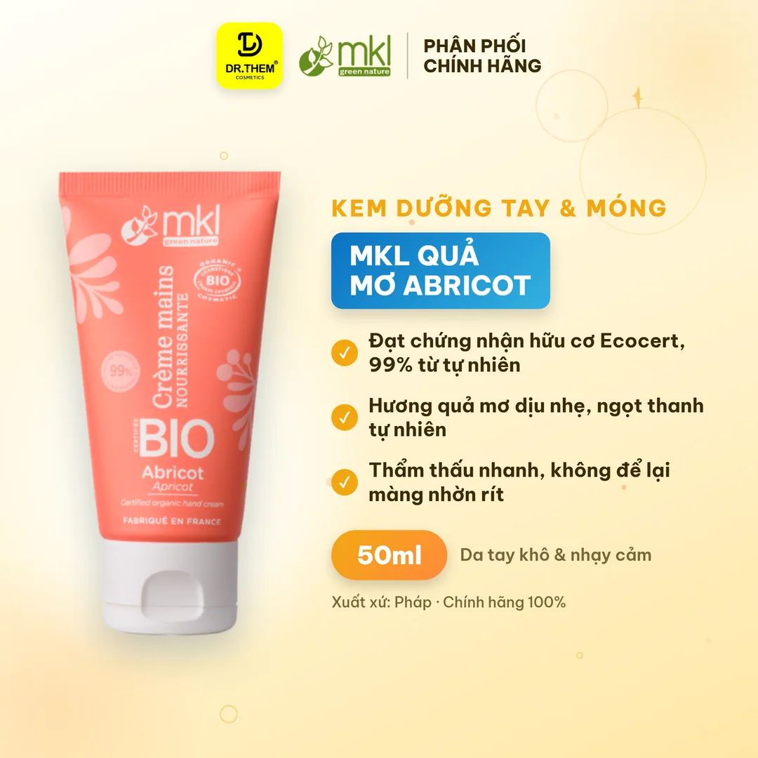 Kem Dưỡng Tay Và Móng Hữu Cơ MKL Green Nature Ecocert Hương Quả Mơ (Abricot) 50ml