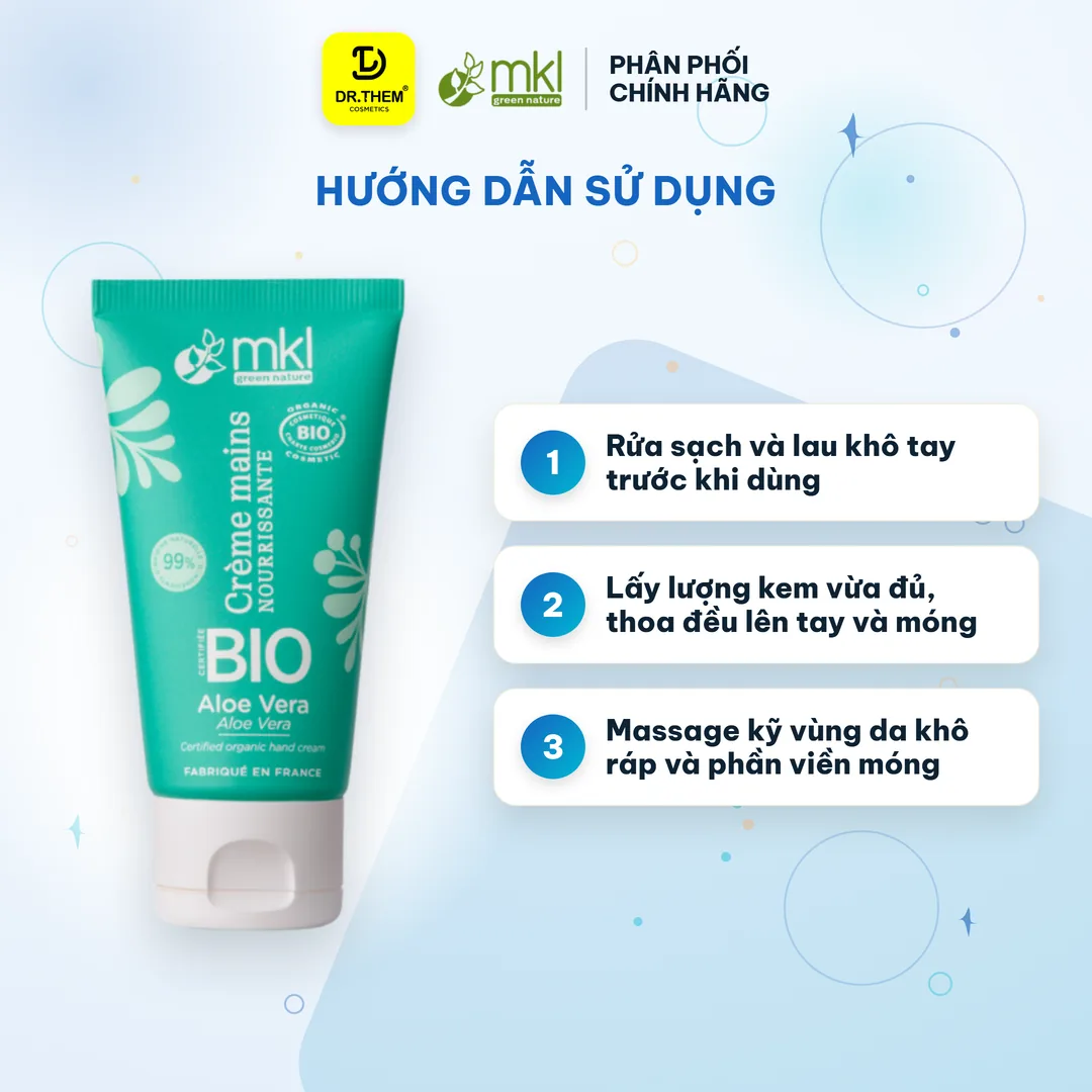 Kem Dưỡng Tay Và Móng Hữu Cơ MKL Green Nature Ecocert Hương Lô Hội (Aloe Vera) 50ml 3