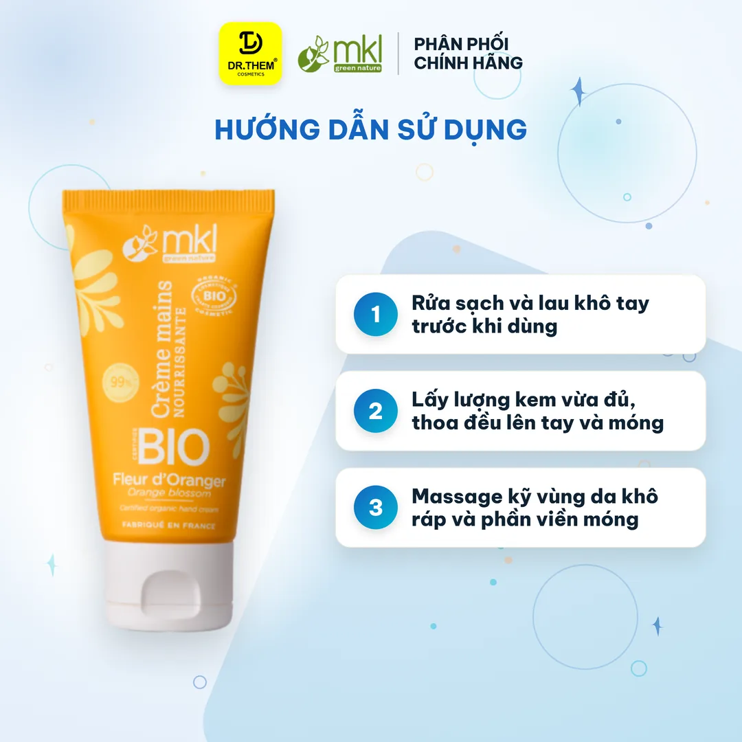 Kem Dưỡng Tay Và Móng Hữu Cơ MKL Green Nature Ecocert Hương Hoa Cam (Fleur d'Oranger) 50ml 3