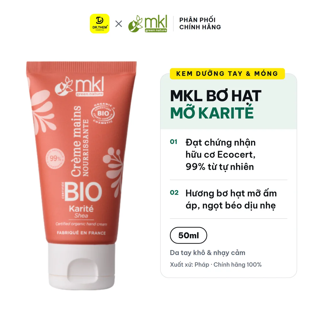 Kem Dưỡng Tay Và Móng Hữu Cơ MKL Green Nature Ecocert Hương Bơ Hạt Mỡ (Karité) 50ml