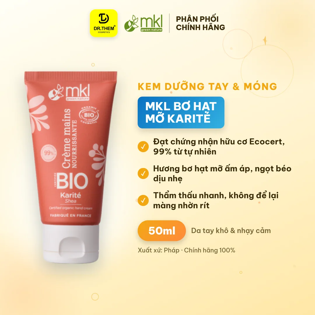 Kem Dưỡng Tay Và Móng Hữu Cơ MKL Green Nature Ecocert Hương Bơ Hạt Mỡ (Karité) 50ml