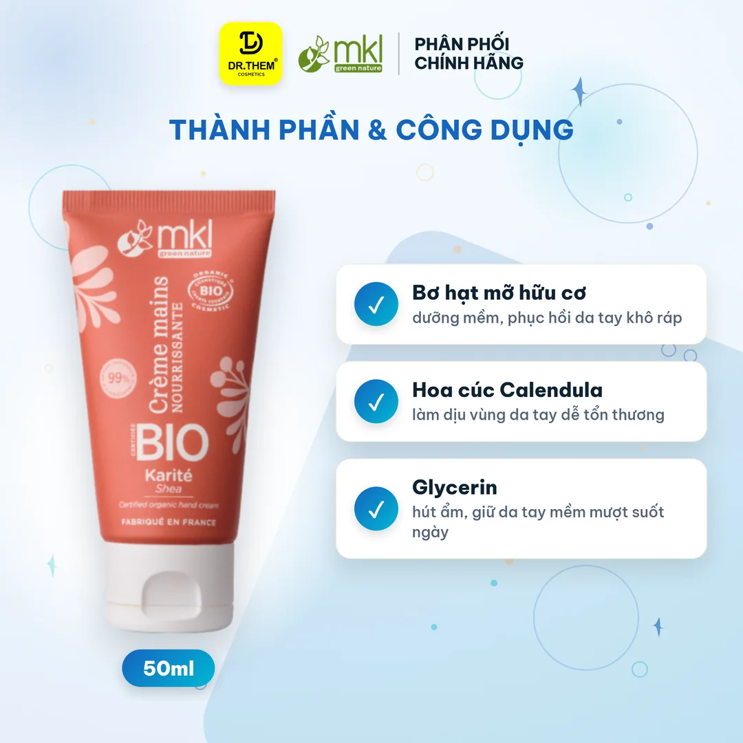 Kem Dưỡng Tay Và Móng Hữu Cơ MKL Green Nature Ecocert Hương Bơ Hạt Mỡ (Karité) 50ml 2