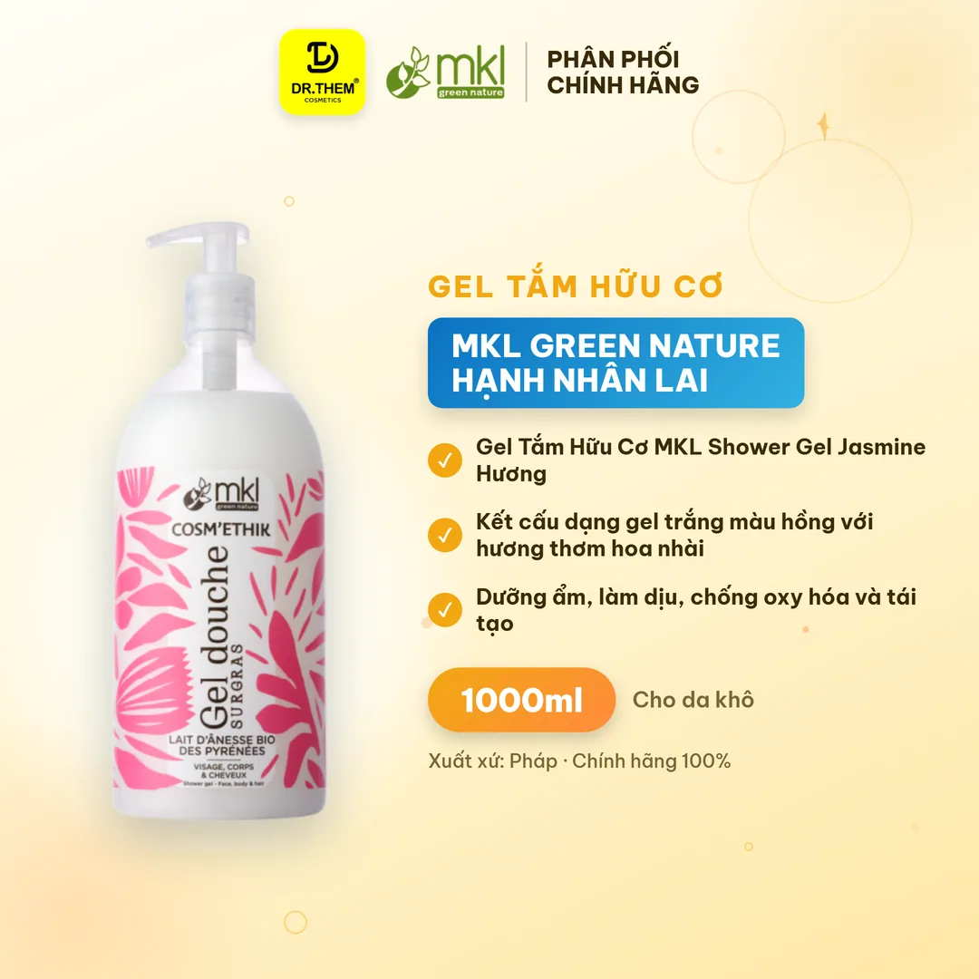 Gel Tắm Hữu Cơ MKL Green Nature Shower Gel pH5.5 Không Xà Phòng Dưỡng Ẩm Dịu Nhẹ Cho Da Nhạy Cảm 1000ml 3