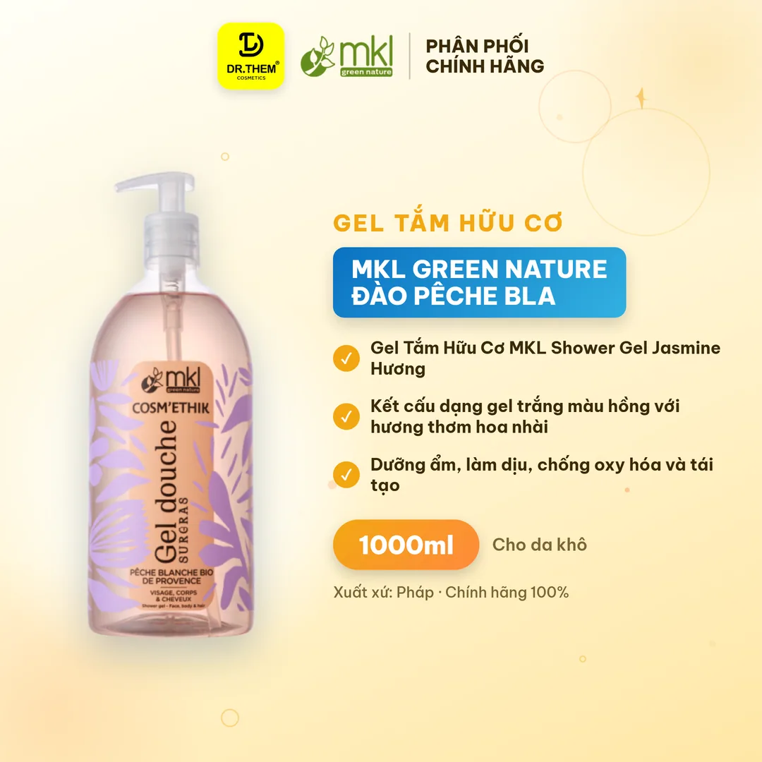 Gel Tắm Hữu Cơ MKL Green Nature Shower Gel pH5.5 Không Xà Phòng Dưỡng Ẩm Dịu Nhẹ Cho Da Nhạy Cảm 1000ml 4