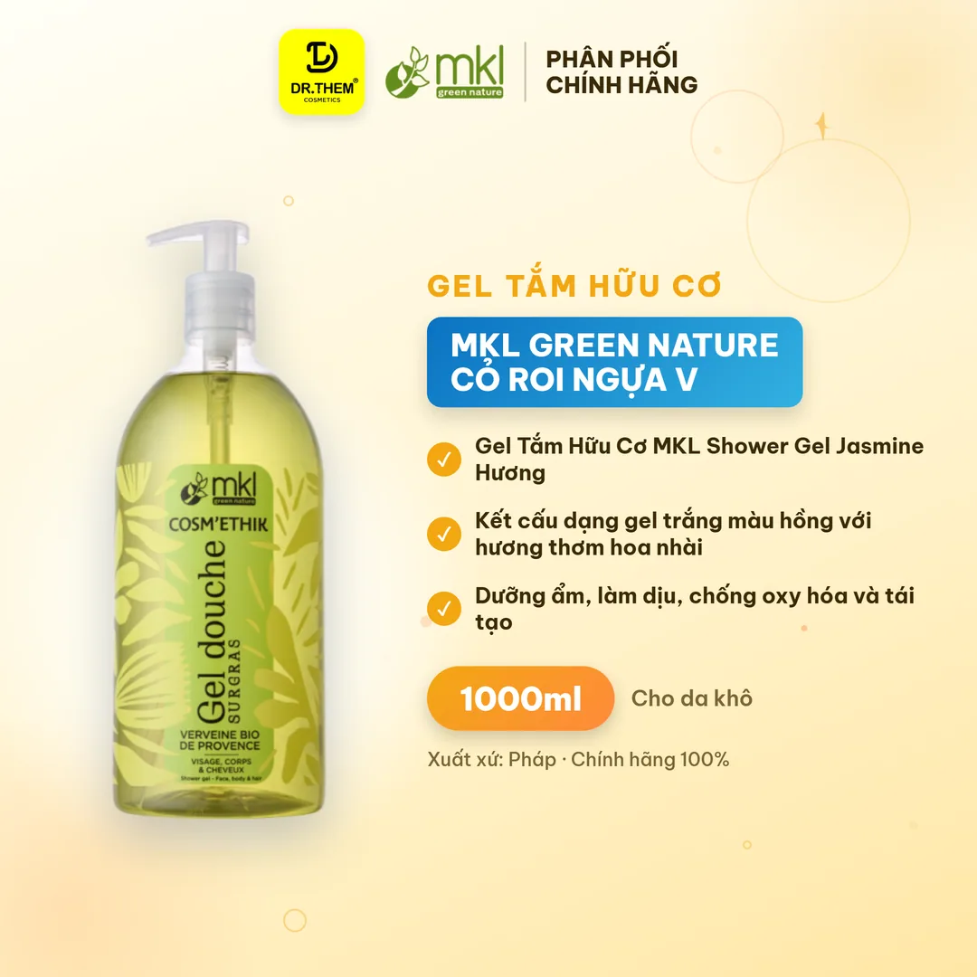 Gel Tắm Hữu Cơ MKL Green Nature Shower Gel pH5.5 Không Xà Phòng Dưỡng Ẩm Dịu Nhẹ Cho Da Nhạy Cảm 1000ml 5