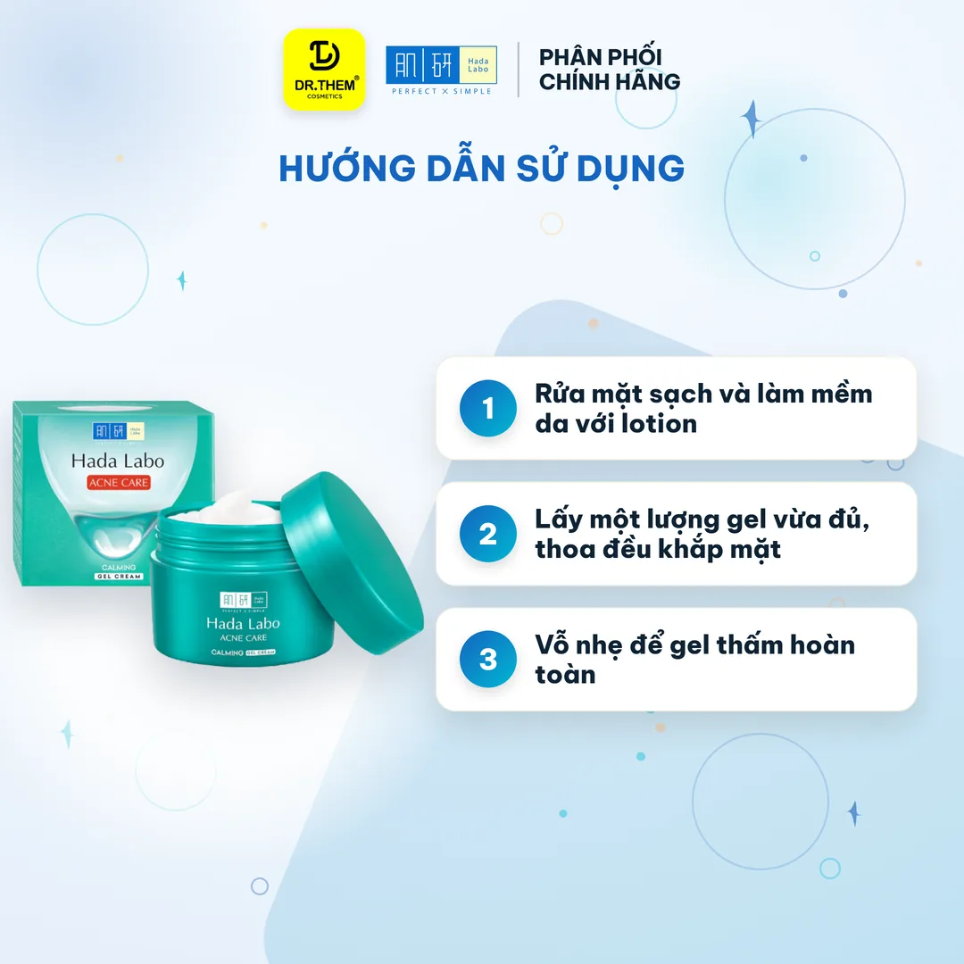 Gel Dưỡng Ẩm Hada Labo Acne Care Calming Gel Cream Ngừa Mụn Làm Dịu Cấp Ẩm Cho Da Mụn Da Nhạy Cảm 50g – hướng dẫn sử dụng
