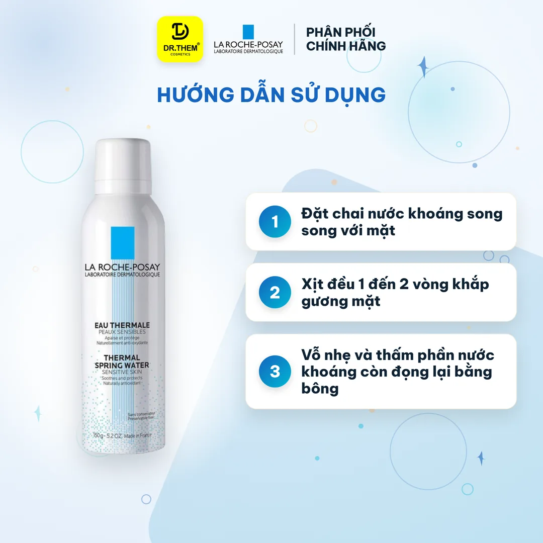 Xịt Khoáng La Roche Posay Thermal Spring Water Sensitive Skin Làm Dịu Và Bảo Vệ Da Nhạy Cảm 50ml 150ml – hướng dẫn sử dụng