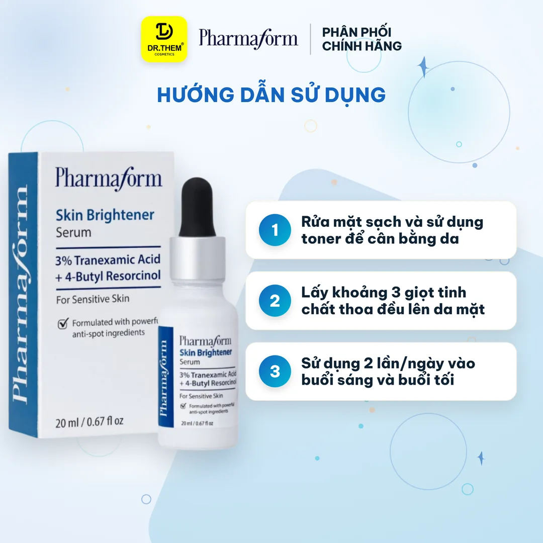 Tinh Chất Pharmaform Skin Brightener Serum Làm Sáng Da Hỗ Trợ Cải Thiện Thâm Mụn Tàn Nhang 20ml – hướng dẫn sử dụng