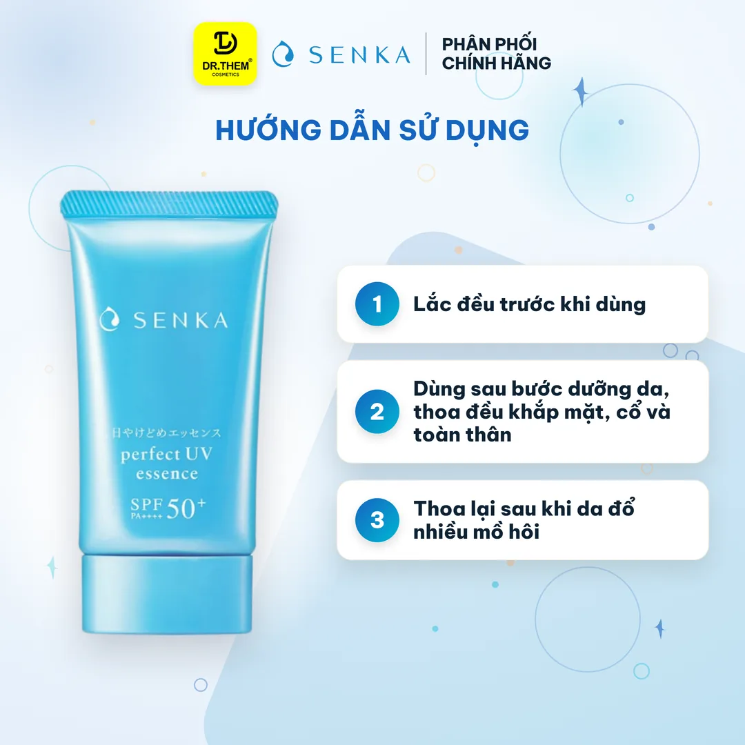 Kem Chống Nắng Senka Perfect UV SPF50+ PA++++ Bảo Vệ Da Kiềm Dầu Dưỡng Ẩm Nâng Tông 40ml 50ml 80ml – hướng dẫn sử dụng
