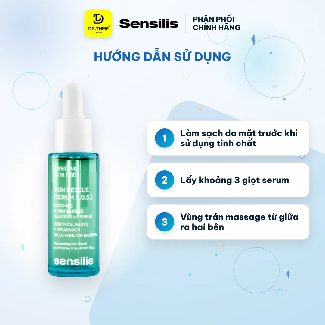 Tinh Chất Sensilis Skin Rescue Serum S.O.S Hỗ Trợ Phục Hồi Làm Dịu Giảm Mẩn Đỏ Cho Da Nhạy Cảm 30ml – hướng dẫn sử dụng