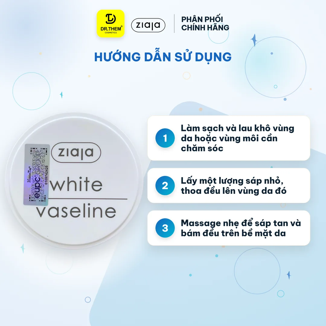 Sáp Dưỡng Môi Ziaja White Vaseline Dưỡng Ẩm Làm Mềm Giảm Khô Nứt Nẻ Cho Môi Và Vùng Da Khô 30ml – hướng dẫn sử dụng