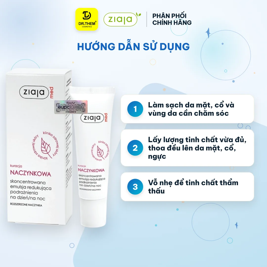 Tinh Chất Ziaja Med Kuracja Naczynkowa B5 Hỗ Trợ Phục Hồi Làm Dịu Da Giảm Kích Ứng Mẩn Đỏ Cho Da Nhạy Cảm 30ml – hướng dẫn sử dụng