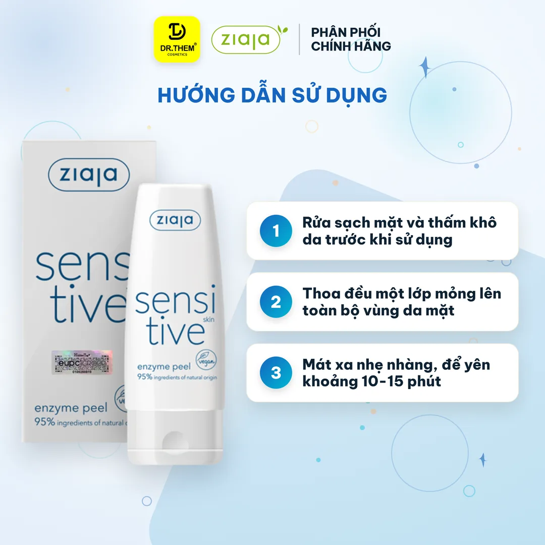 Enzyme Tẩy Tế Bào Chết Ziaja Sensitive Skin Enzyme Peel Làm Sạch Sâu Dịu Nhẹ Sáng Mịn Da Cho Da Nhạy Cảm 60ml – hướng dẫn sử dụng