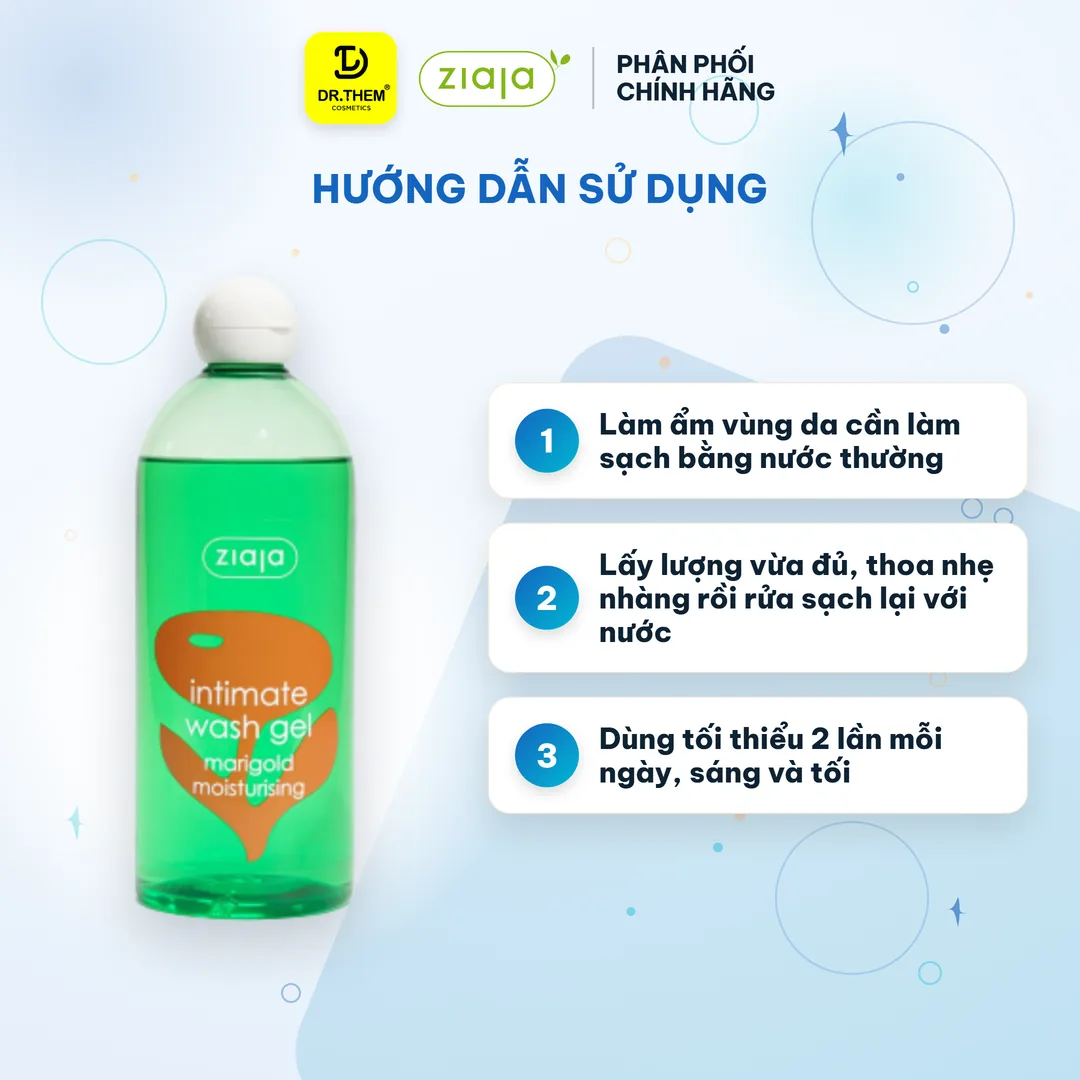 Dung Dịch Vệ Sinh Phụ Nữ Ziaja Intimate Cúc Vạn Thọ Thơm Mát Dịu Nhẹ Cân Bằng pH 500ml – hướng dẫn sử dụng
